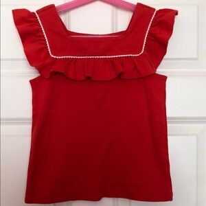 Red Ruffled Kids Top